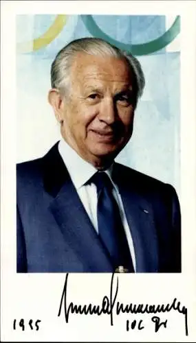 Foto Juan Antonio Samaranch y Torelló, Portrait, Autogramm, siebter Präsident des IOC