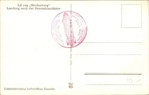 Ak LZ 129 Hindenburg, Landung nach der Deutschlandfahrt