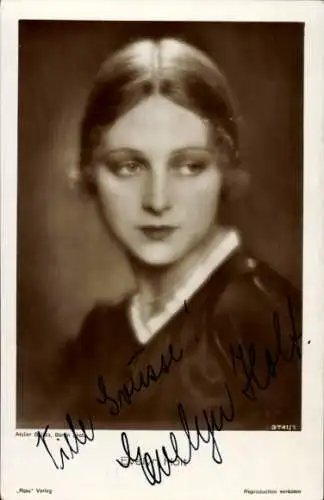 Ak Schauspielerin Evelyn Holt, Portrait, Autogramm