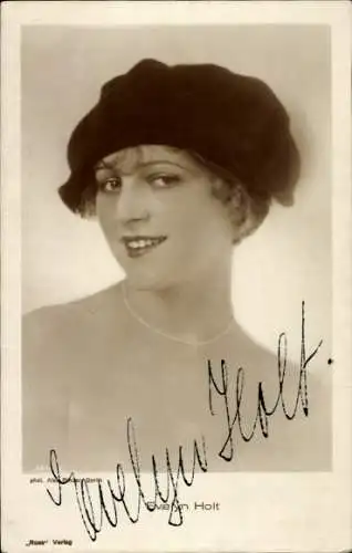 Ak Schauspielerin Evelyn Holt, Portrait, Autogramm