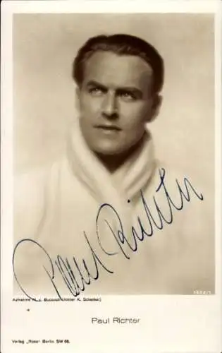 Ak Schauspieler Paul Richter, Portrait, Autogramm