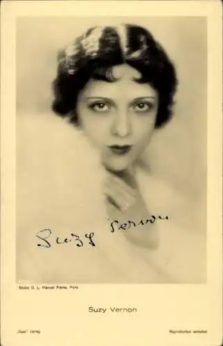 Ak Schauspielerin Suzy Vernon, Portrait, Autogramm