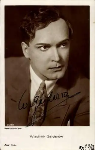 Ak Schauspieler Wladimir Gaidarow, Portrait, Autogramm