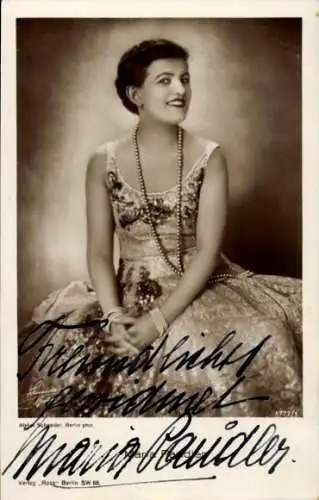 Ak Schauspielerin Maria Paudler, Portrait, Autogramm