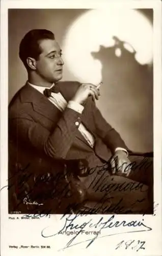 Ak Schauspieler Angelo Ferrari, Portrait, Autogramm