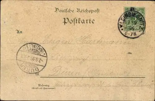 Litho Görlitz in der Lausitz, Landeskrone, Reiter, Ritter, Körner Denkmal