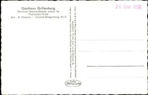 Ak Grillenburg Tharandt Sachsen, Gasthaus Grillenburg, Fliegeraufnahme