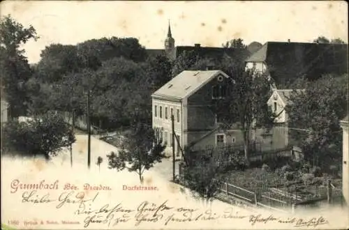 Ak Grumbach Wilsdruff Sachsen, Dorfstraße