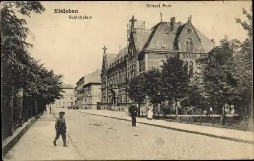 Ak Lutherstadt Eisleben, Schlossplatz, Post