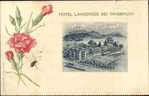 Ak Innsbruck in Tirol, Hotel Lansersee, Blumen, Biene