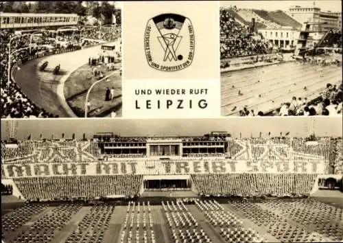 Ak Leipzig in Sachsen, Deutsches Turn und Sportfest der DDR 1969, Macht mit - treibt Sport