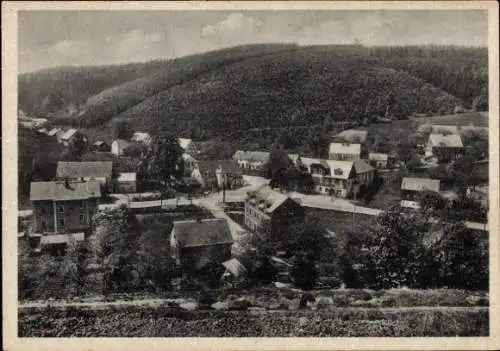 Ak Niederpöbel Schmiedeberg Dippoldiswalde im Osterzgebirge, Blick auf Ort