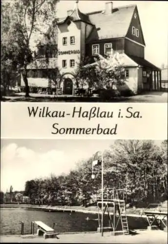 Ak Wilkau Haßlau in Sachsen, Sommerbad, Schwimmbecken