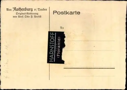 Künstler Ak Rothenburg ob der Tauber Mittelfranken, Teilansicht