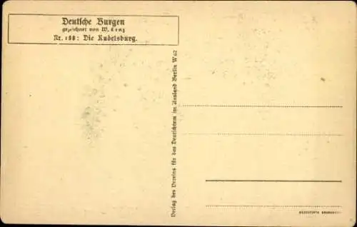 Künstler Ak Lenz, W., Bad Kösen Naumburg an der Saale, Rudelsburg