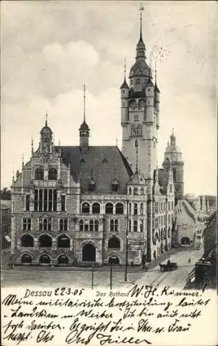 Ak Dessau in Sachsen Anhalt, Rathaus