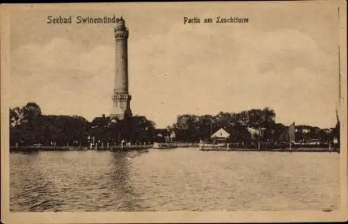 Ak Świnoujście Swinemünde Pommern, Leuchtturm