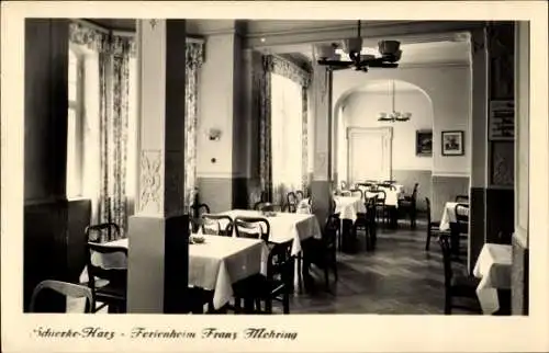 Foto Ak Schierke Harz, Ferienheim Franz Mehring, Innenansicht