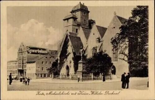 Ak Zeitz im Burgenlandkreis, Michaeliskirche, Kaiser-Wilhelm-Denkmal