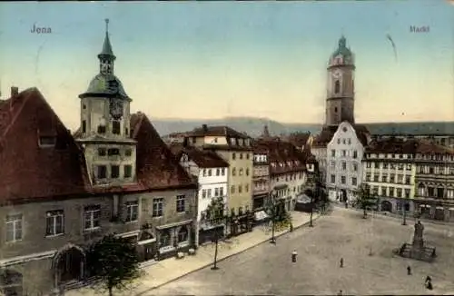 Ak Jena in Thüringen, Markt, Denkmal, Kirche