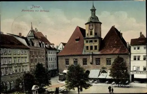 Ak Jena in Thüringen, Marktplatz mit Rathaus