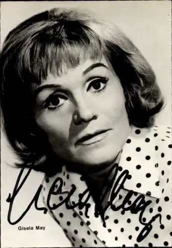 Ak Schauspielerin Gisela May, Portrait, Autogramm
