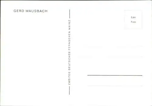 Ak Moderator Gerd Mausbach, ZDF, Portrait, Autogramm