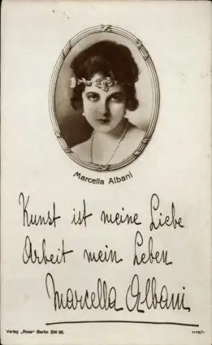 Ak Schauspielerin Marcella Albani, Portrait, Autogramm