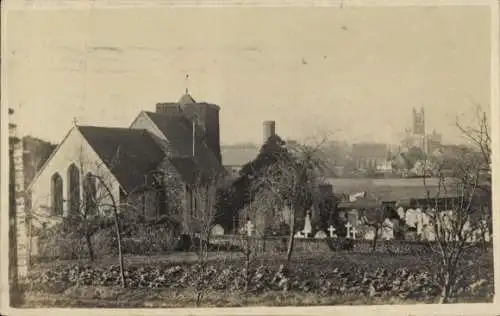 Foto Ak Canterbury Kent England, Kirche, Friedhof