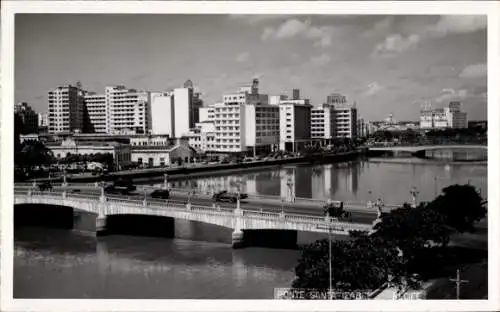 Foto Ak Recife Brasilien, Brücke Santa Isabel