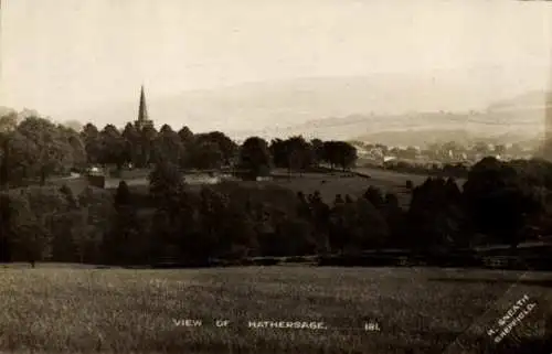 Foto Ak Hathersage Derbyshire England, Gesamtansicht