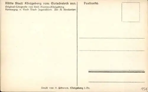 Künstler Ak Stumpp, Kaliningrad Königsberg Ostpreußen, Hütte Stadt Königsberg