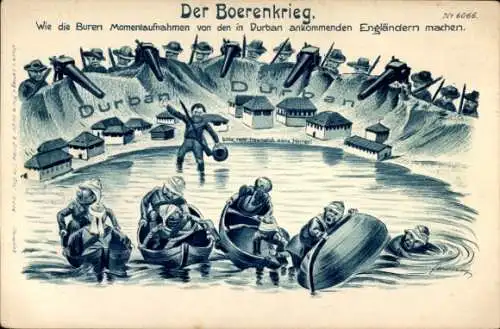 Künstler Litho Der Boerenkrieg, In Durban angekommene Engländer, Burenkrieg, Bruno Bürger 6066