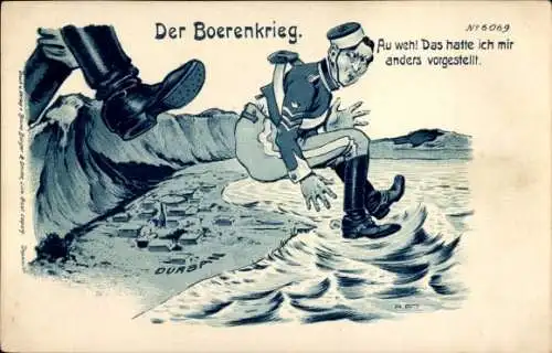 Litho Der Boerenkrieg, Durban, Au weh! Das hatte ich mir anders vorgestellt