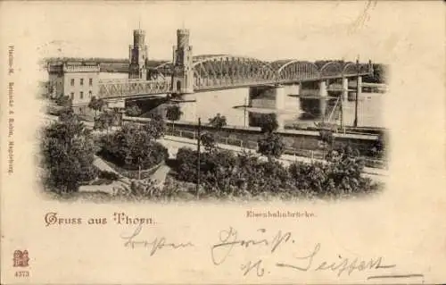 Ak Toruń Thorn Westpreußen, Eisenbahnbrücke