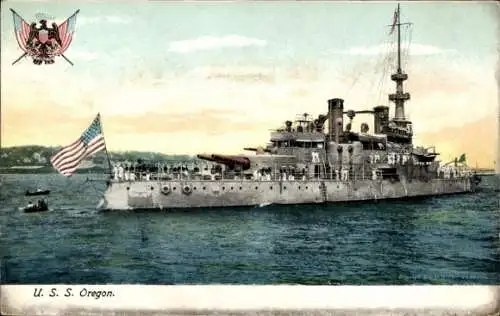 Ak Kriegsschiff USA, U S S Oregon