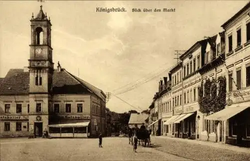 Ak Königsbrück in der Oberlausitz, Markt, Rathaus, Ratskeller