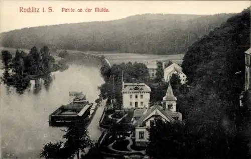 Ak Rochlitz an der Mulde Sachsen, Teilansicht an der Mulde