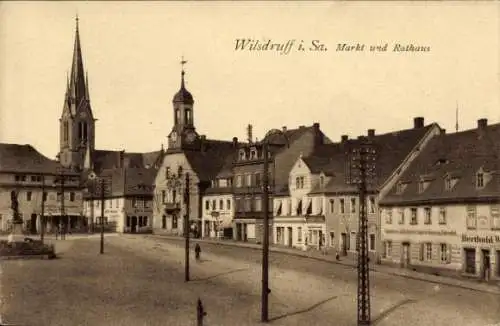 Ak Wilsdruff in Sachsen, Markt und Rathaus