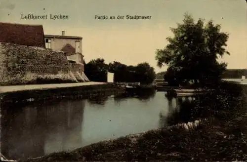 Ak Lychen in der Uckermark, an der Stadtmauer