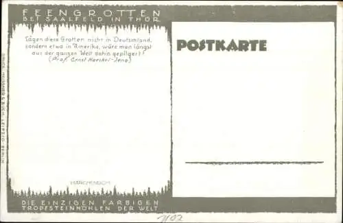Ak Saalfeld an der Saale Thüringen, Feengrotten, Märchendom