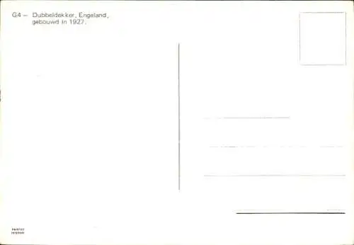 Ak Doppeldecker G4, gebaut im Jahre 1927