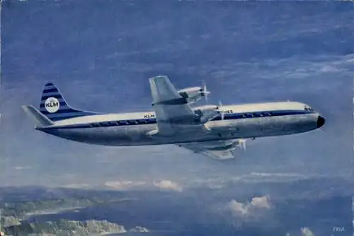 Ak Niederländisches Passagierflugzeug, KLM, Lockheed Prop Jet Electra II