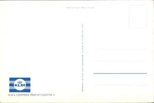 Ak Niederländisches Passagierflugzeug, KLM, Lockheed Prop Jet Electra II