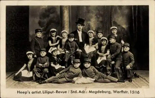 Ak Heep's artist. Liliput Revue, Magdeburg, Werftstraße 15, Varieté