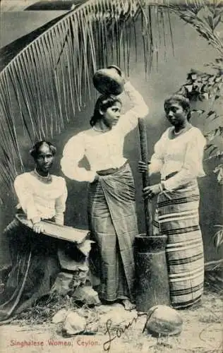 Ak Sri Lanka Ceylon, Singhalese Women, Trachten