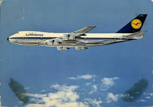 Ak Boeing Jet 747, Lufthansa, Deutsches Passagierflugzeug