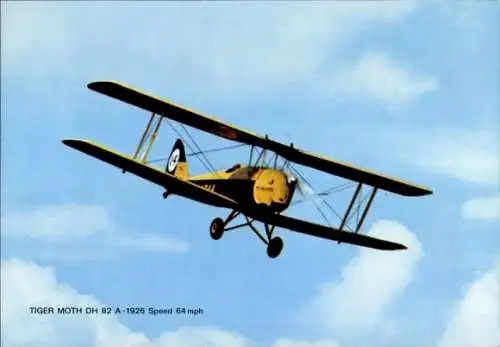 Ak Britisches Militärflugzeug, Doppeldecker Tiger Moth DH 82 A-1926