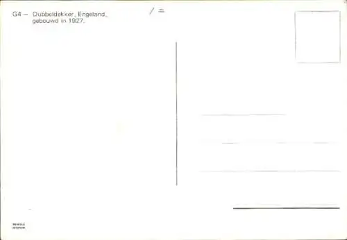 Ak Doppeldecker G4, gebaut im Jahre 1927