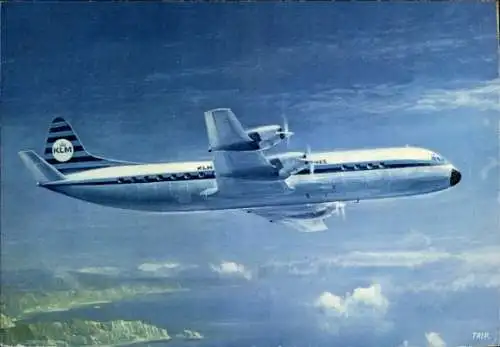 Ak Niederländisches Passagierflugzeug, KLM, Lockheed Prop Jet Electra II